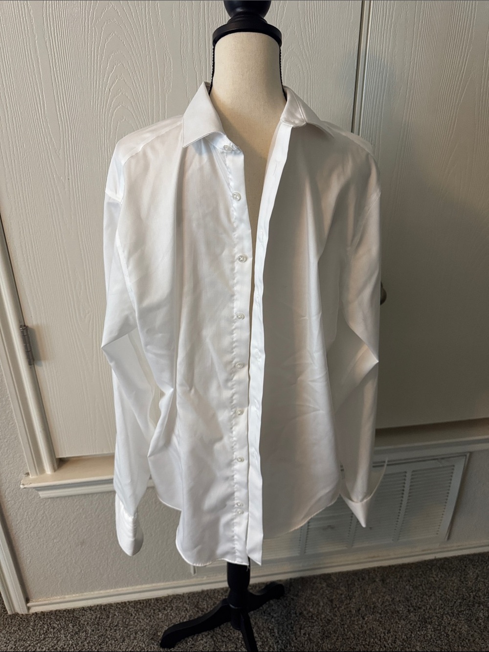Calvin Klein White Dress Shirt Elegant Long-Sleeve